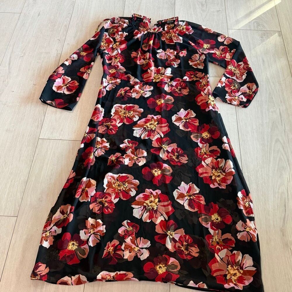 Madewell Shirred Midi Dress in French Rose Sz xs